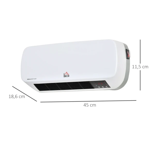 Wandmontage verwarmingstoestel 2000w met afstandsbediening 2 verwarmingsmodi led display 12u timer voor badkamer 4