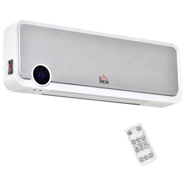 Wandmontage verwarmingstoestel 2000w met afstandsbediening, 3 bedrijfsmodi, led display 12u timer 1