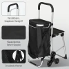 Winkelwagentje, 40 l oxford tas, 3 wiel ontwerp, aluminium frame, zitplaats, grijs 10