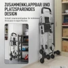 Winkelwagentje, 40 l oxford tas, 3 wiel ontwerp, aluminium frame, zitplaats, grijs 9