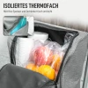 Winkelwagentje, 46 liter tas, opvouwbare winkelwagen met koeltas, verstelbare handgreep, aluminium frame, grijs 6