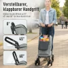Winkelwagentje, 46 liter tas, opvouwbare winkelwagen met koeltas, verstelbare handgreep, aluminium frame, grijs 7