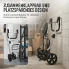 Winkelwagentje, 46 liter tas, opvouwbare winkelwagen met koeltas, verstelbare handgreep, aluminium frame, grijs 8