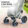Winkelwagentje, 46 liter tas, opvouwbare winkelwagen met koeltas, verstelbare handgreep, aluminium frame, grijs 9