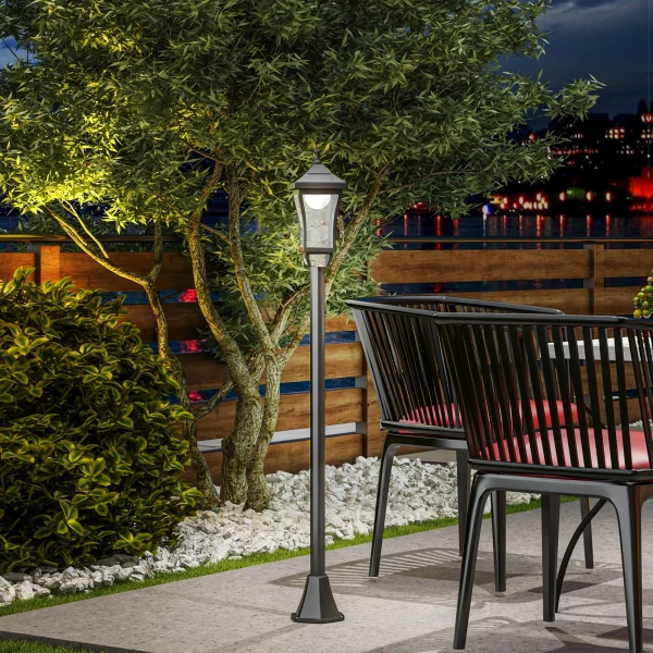 Zonne energie tuinlantaarn 127 cm tuinlamp met koud wit led licht, lichtsensor ip44 waterdicht 2