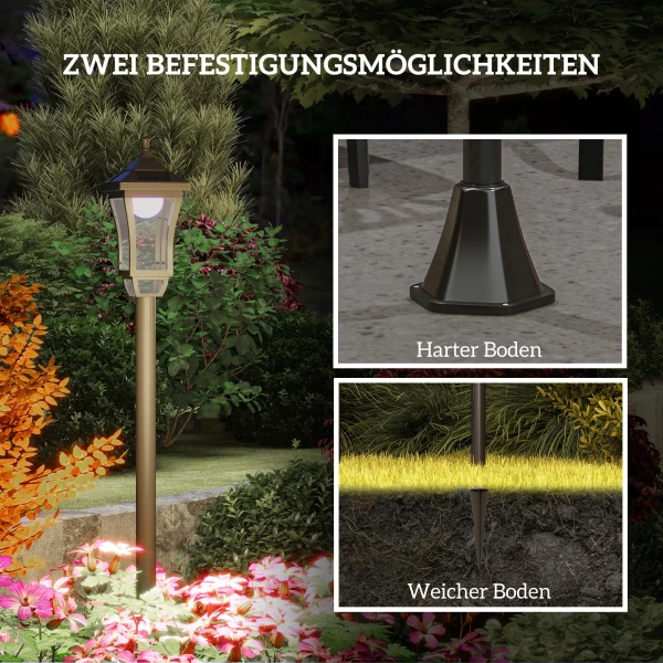 Zonne energie tuinlantaarn 127 cm tuinlamp met koud wit led licht, lichtsensor ip44 waterdicht 7