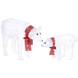 2 delige ijsbeer kerstdecoratie, 140 witte led's, waterdicht, timer, voor binnen en buiten 1