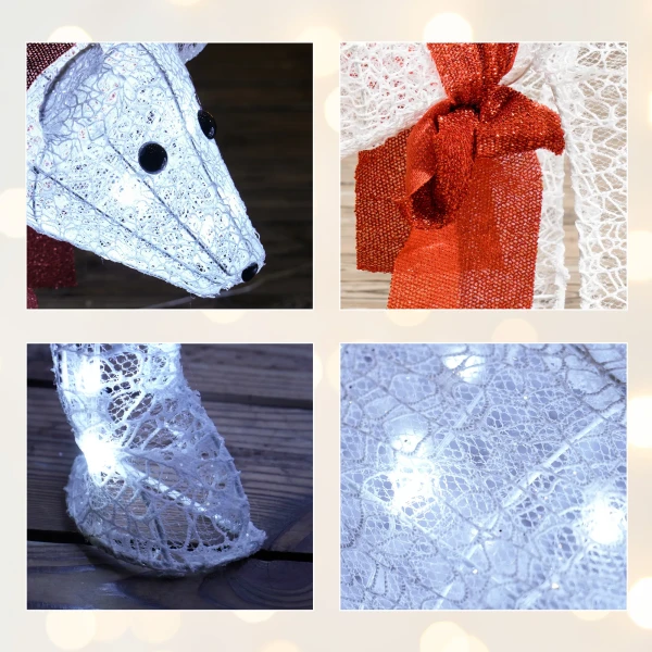 2 delige ijsbeer kerstdecoratie, 140 witte led's, waterdicht, timer, voor binnen en buiten 10