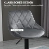 2 delige set barkrukken, in hoogte verstelbare barkruk met rugleuning, fluweel look, metalen frame, voetensteun, draaibaar, donkergrijs 7