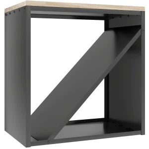 2 in 1 haardhoutrek voor binnen 58 x 36 x 60cm verhoogd brandhoutrek met verdeler metaal zwart 1