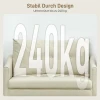 2 zitsbank met schuimvulling en stoffen bekleding, voor woonkamer, slaapkamer, metalen frame, crèmewit 6