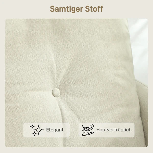 2 zitsbank met schuimvulling en stoffen bekleding, voor woonkamer, slaapkamer, metalen frame, crèmewit 8
