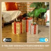 3 delige kerstcadeaudozen set voor binnen en buitendecoratie, met 58 led lampjes, goudkleurig 5