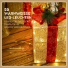 3 delige kerstcadeaudozen set voor binnen en buitendecoratie, met 58 led lampjes, goudkleurig 6