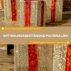 3 delige kerstcadeaudozen set voor binnen en buitendecoratie, met 58 led lampjes, goudkleurig 7