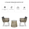 3 delige zitgroep, 2 stoelen, bijzettafel, zit & rugkussens, hardglas tafelblad, kunstrattan, grijs 5