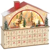 Adventskalender om te vullen 24 laden vakken kerstkalender met led lichten natuurhout 36 x 10 x 34 cm 1