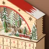 Adventskalender om te vullen 24 laden vakken kerstkalender met led lichten natuurhout 36 x 10 x 34 cm 9