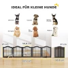 Afscheidingshek hond vrijstaand beschermingshek met voeten, opvouwbaar hondenhek, 5 panelen, 261,5 x 29,5 x 61 cm, zwart 4