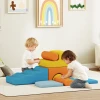 Aiyaplay 9 delig zacht bouwblokken set, zachte blokken om te bouwen en te spelen, indoor speelset voor peuters, schuim, kleurrijk 2