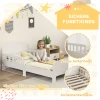 Aiyaplay kinderbed met veiligheidsrails, peuterbed voor kinderen van 3 8 jaar, mdf, wit 5