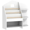 Aiyaplay kinderboekenkast met 7 planken voor boeken, speelgoed, ronde randen, draagt 40 kg, wit 1