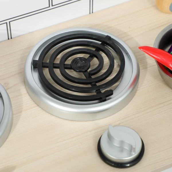 Aiyaplay kinderkeuken speelkeuken met oven spoelbak geluidsfunctie en accessoires cadeau voor meisjes jongens 3 6 jaar wit 10