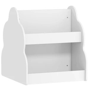 Aiyaplay kinderrek, 2 laags kinderboekenrek met wielen, 4 rekken, voor kinderkamer, speelkamer, 54x50x56 cm, wit 1