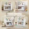 Aiyaplay kinderrek, 2 laags kinderboekenrek met wielen, 4 rekken, voor kinderkamer, speelkamer, 54x50x56 cm, wit 8