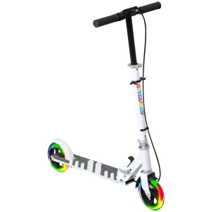 Aiyaplay kinderstep, dubbele remmen, metalen frame, voetsteun, opvouwbaar, 3 8 jaar, wit 1