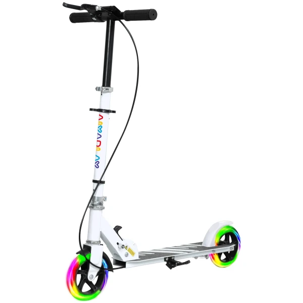 Aiyaplay kinderstep, dubbele remmen, metalen frame, voetsteun, opvouwbaar, 3 8 jaar, wit 10