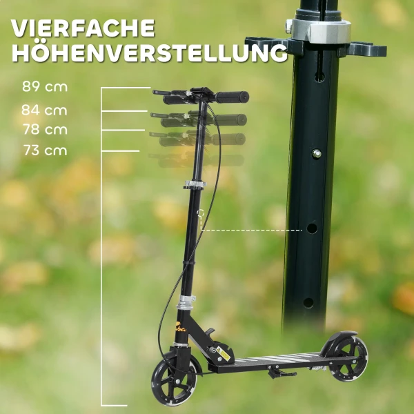 Aiyaplay kinderstep, dubbele remmen, metalen frame, voetsteun, opvouwbaar, 3 8 jaar, zwart 5