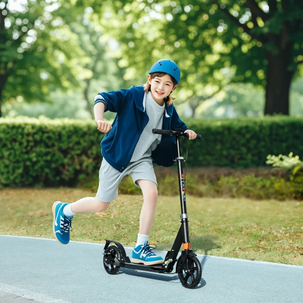 Aiyaplay roller kinderstep met verstelbare handvatten inklapbare kinderstep voor kinderen 6 12 jaar 94 x 36 x 88 103cm zwart 2
