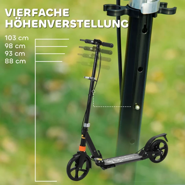 Aiyaplay roller kinderstep met verstelbare handvatten inklapbare kinderstep voor kinderen 6 12 jaar 94 x 36 x 88 103cm zwart 5