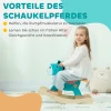 Aiyaplay schommeldier ezel baby schommelspeelgoed met handvatten schommel schommelstoel 59 x 27 x 43 cm blauwgroen 5
