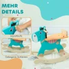 Aiyaplay schommeldier ezel baby schommelspeelgoed met handvatten schommel schommelstoel 59 x 27 x 43 cm blauwgroen 6
