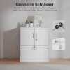 Archiefkast kantoorkast afsluitbare multifunctionele kast van staal met 2 deuren, verstelbare planken wit 7