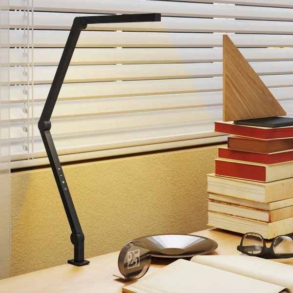 Bureaulamp, aanpasbare helderheid en kleur, metalen klem, 96 leds, zwart 8
