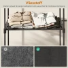 Draagbare kledingrek, metalen frame, stoffen planken, veel ruimte, zwart 7