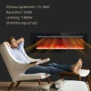 Elektrische haard met wandbeugel en afstandsbediening, kunstmatige houtblokken en kristallen, 1800w vermogen, zwart 7