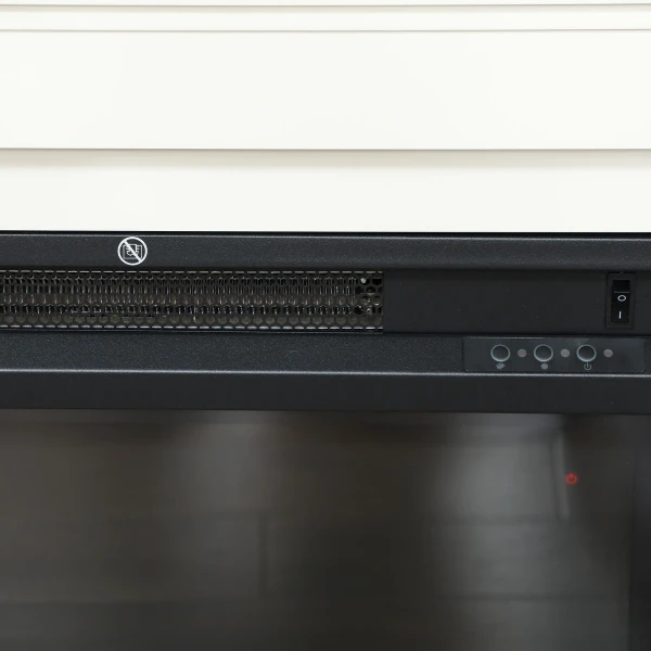 Elektrische haard, realistische vlammen met 12 kleuren, 5 helderheidsniveaus, afstandsbediening, timer, zwart 10