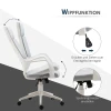 Ergonomische bureaustoel, netweefsel, in hoogte verstelbaar, draaibaar, rolbare bureaustoel, grijs+wit 6