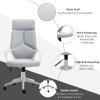 Ergonomische bureaustoel, netweefsel, in hoogte verstelbaar, draaibaar, rolbare bureaustoel, grijs+wit 8
