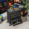 Gereedschapskast met 5 lades, verrijdbare gereedschapskist, gereedschapswagen van staal, zilverkleurig+zwart 10