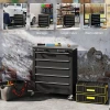 Gereedschapskast met 5 lades, verrijdbare gereedschapskist, gereedschapswagen van staal, zilverkleurig+zwart 9