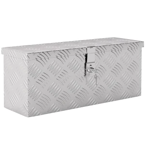 Gereedschapskist opslagkist van aluminium met slot en sleutels 50 x 15,5 x 20,5 cm 1