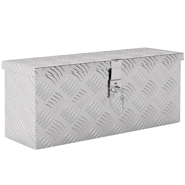 Gereedschapskist opslagkist van aluminium met slot en sleutels 50 x 15,5 x 20,5 cm 1