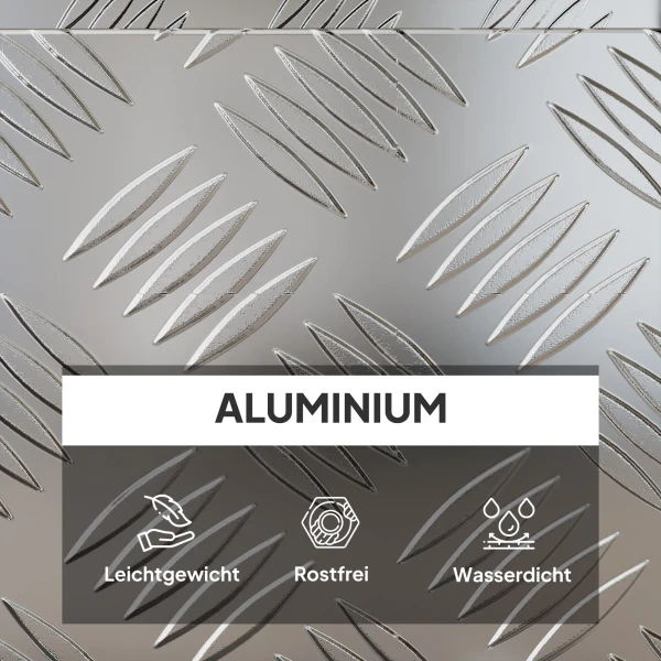 Gereedschapskist opslagkist van aluminium met slot en sleutels 50 x 15,5 x 20,5 cm 5