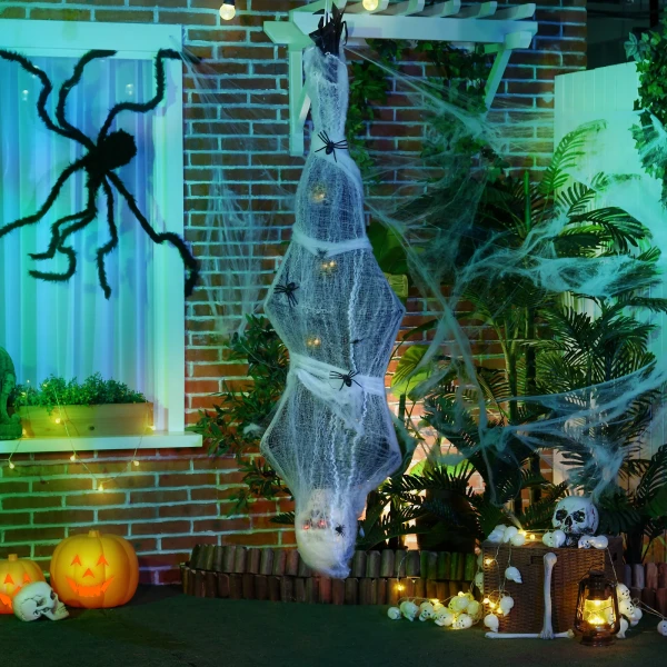 Halloween mummie, halloween decoratie, geluidsfunctie, met bewegingssensor en led lichten, 60 cm x 16 cm x 170 cm 2