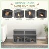 Hamsterkooi, kleindierkooi van hout, hangbrug, ladders, hut, 84 x 45 x 44 cm, voor dwerghamsters, grijs 5
